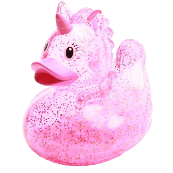 XL Pink Glittery Unicorn Duck