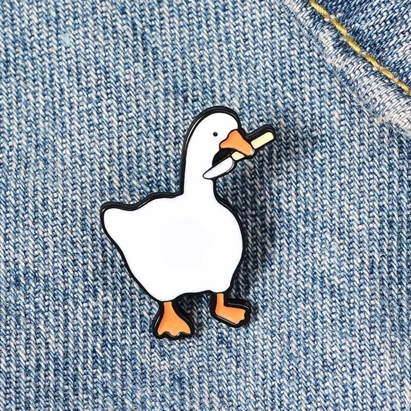 Pins Canard Blanc Couteau