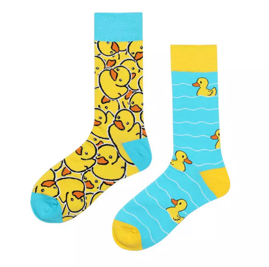 Chaussettes Dépareillées Canard Jaune