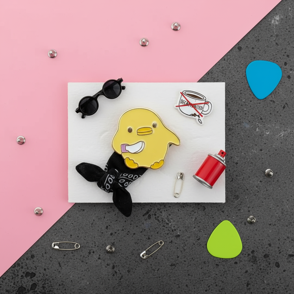 Pin’s Canard Jaune avec Couteau