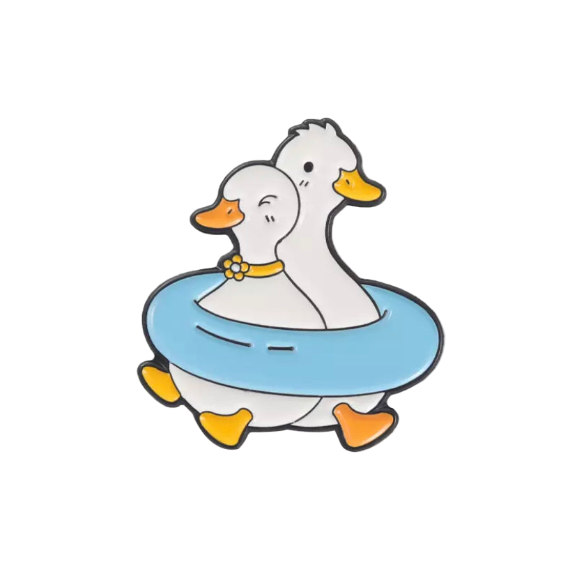 Weiße Enten Pins Boje