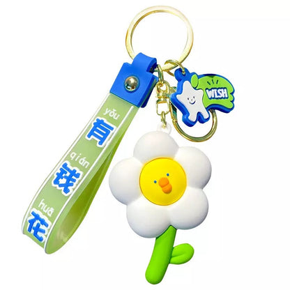 Duck flower keychain