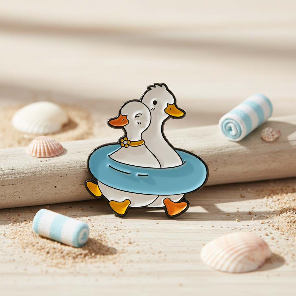 Weiße Enten Pins Boje