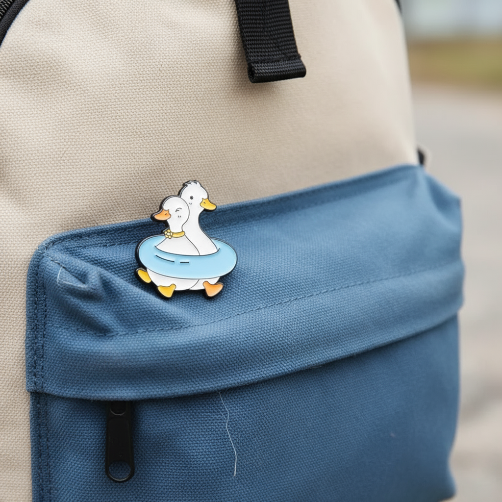 Weiße Enten Pins Boje