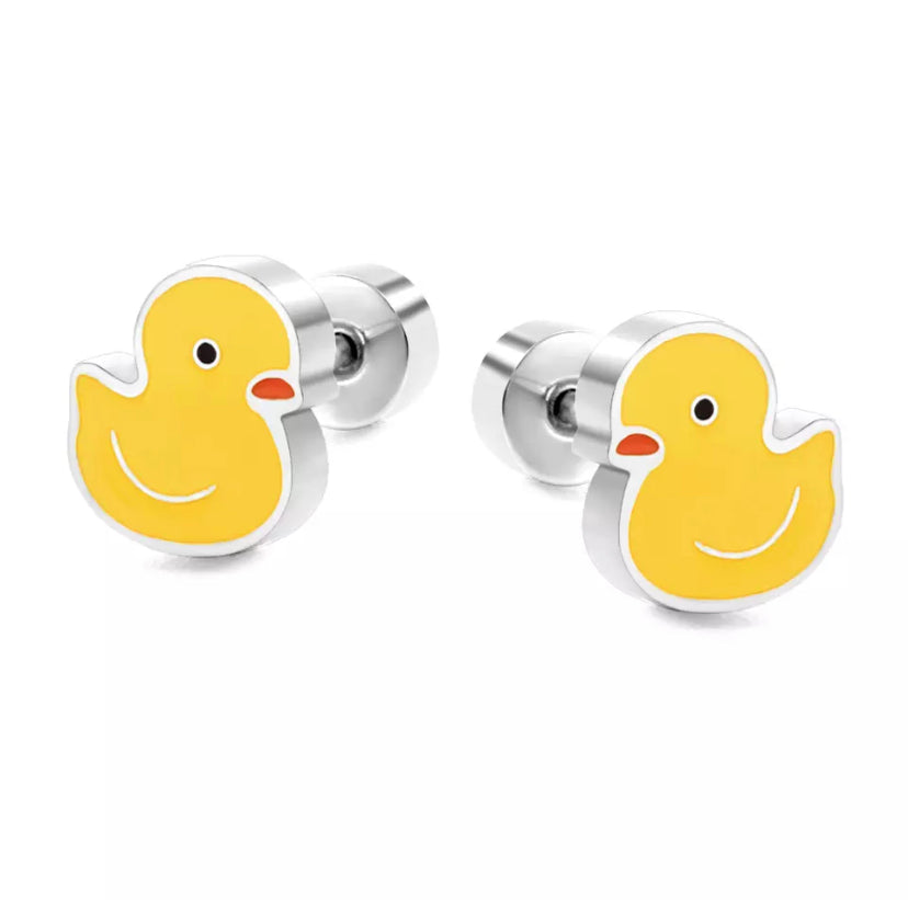 Yellow Duck Earrings