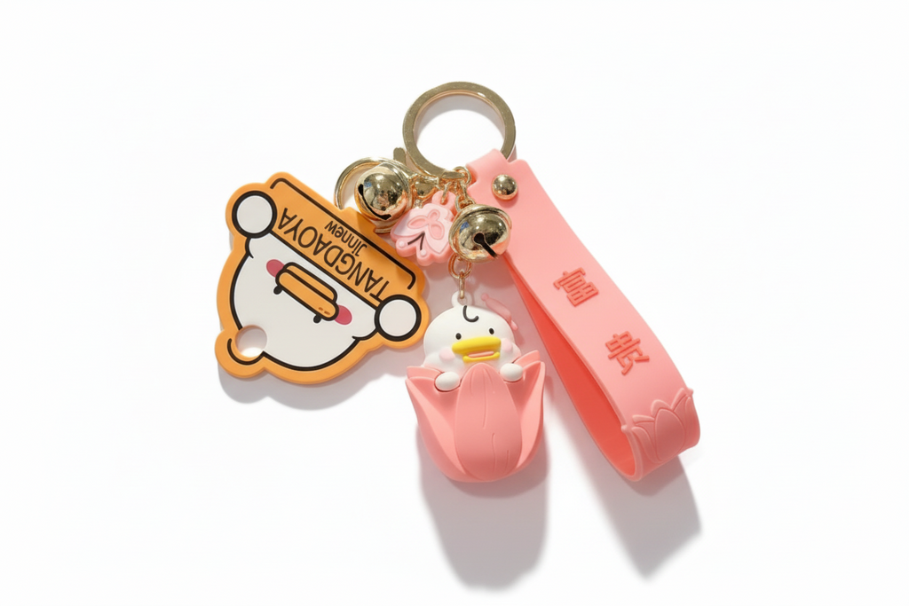 Duck Keychain in Cherry Blossom