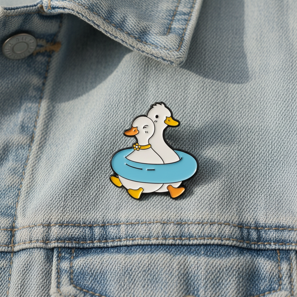 Weiße Enten Pins Boje