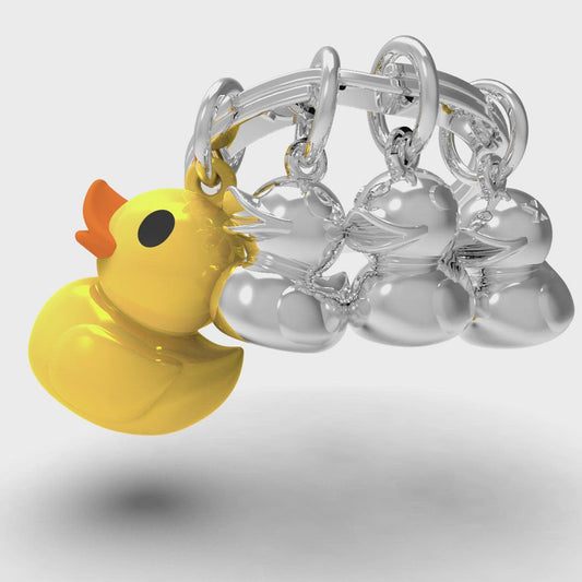 Yellow duck family keychain