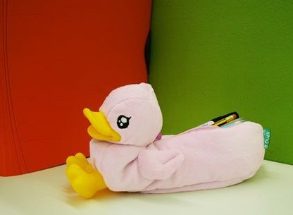 Federmäppchen mit rosa Ente