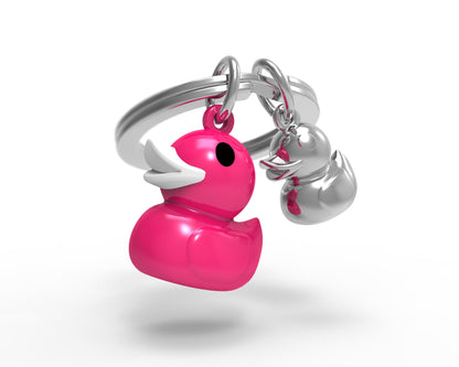 Fuchsia pink duck keychain
