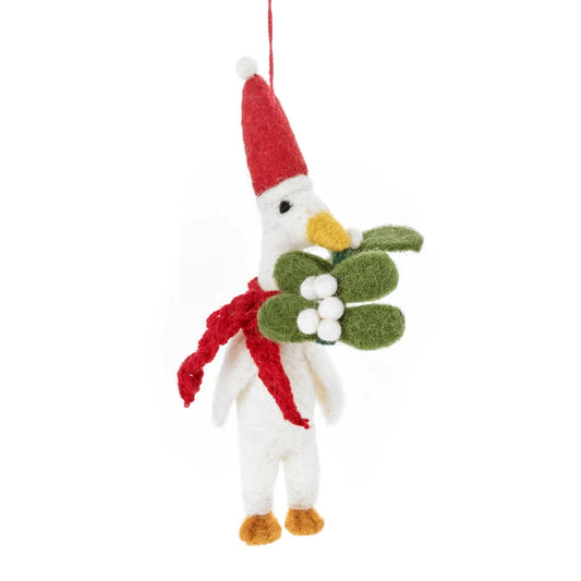 Weihnachtskugel aus Entenfilz „Christmas Quacker“