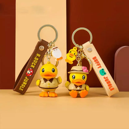 Adventurous yellow duck keychain