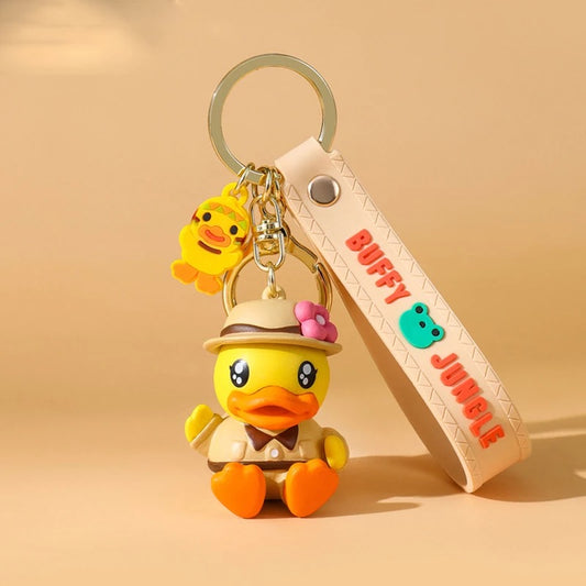 Adventurous yellow duck keychain